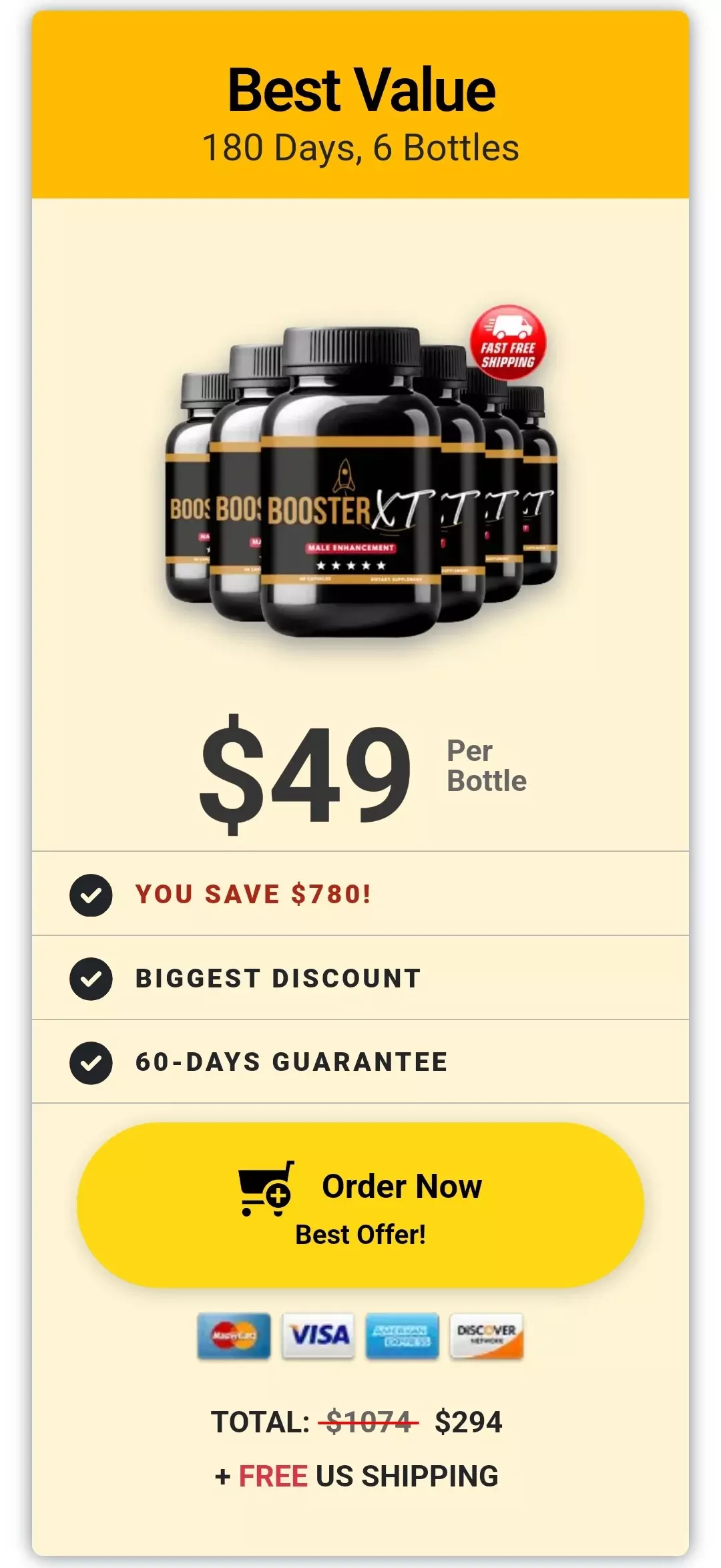 Booster XT™ 6 bottles pricing